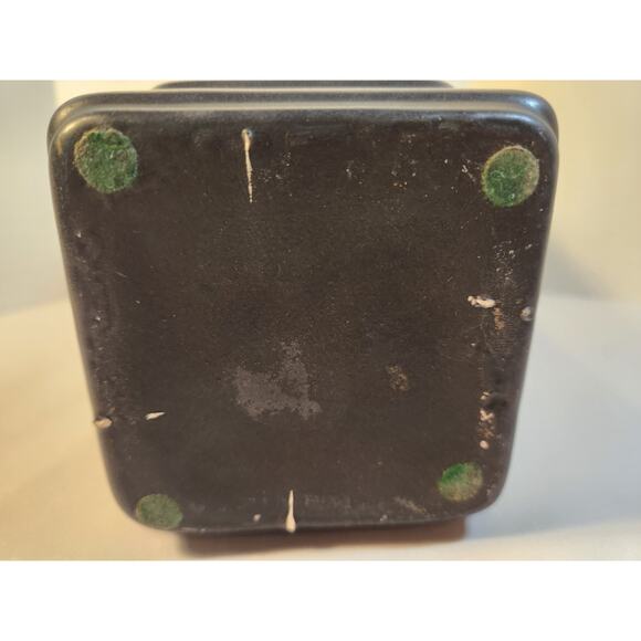 Halloween Pottery Matte Black Mid Century Modern Vase 9" - Picture 4 of 7